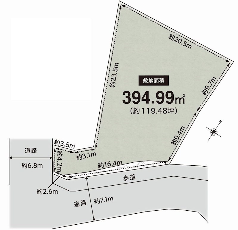 吹田市尺谷 売土地 間取り図