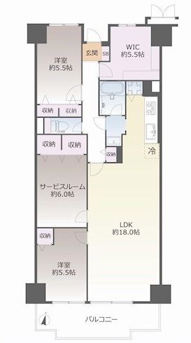 朝日プラザ千里北C棟 1109号室 間取り図