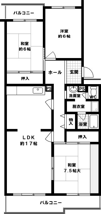若山台第3住宅15号棟 間取り図