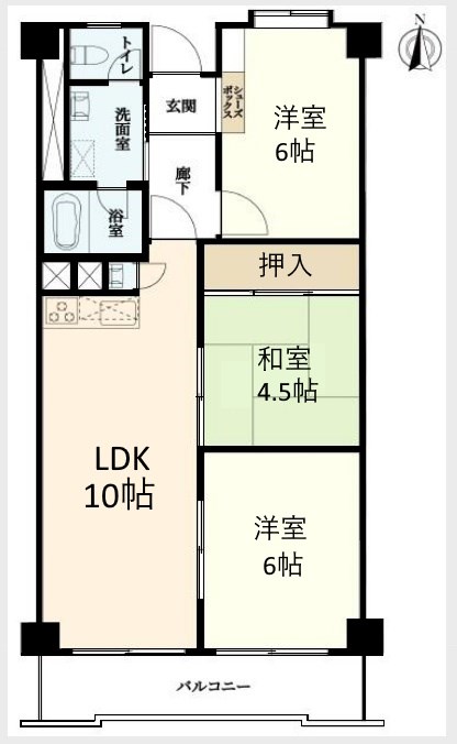 高槻ビューハイツ     間取り図