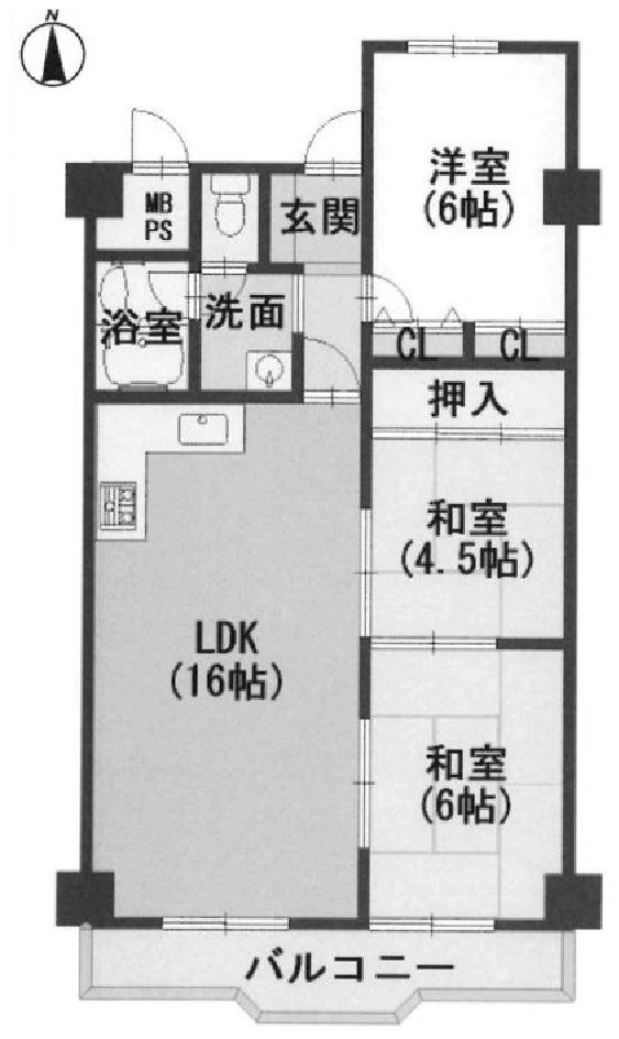 白川高層住宅8号棟 間取り図