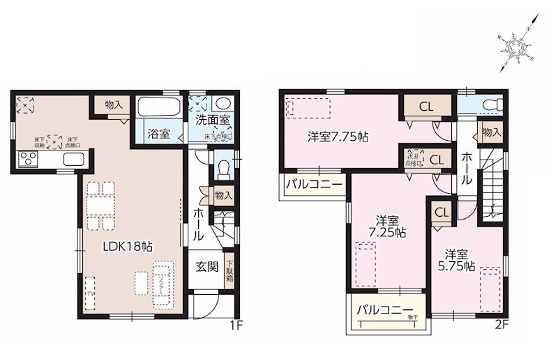 摂津市鳥飼上3丁目　新築一戸建 間取り図