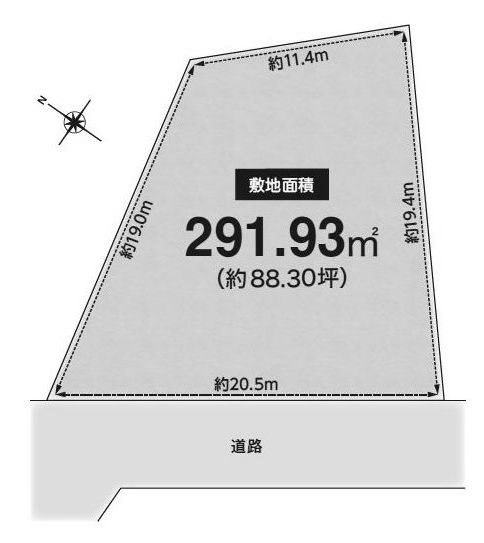 高槻市日吉台六番町　売土地 間取り図