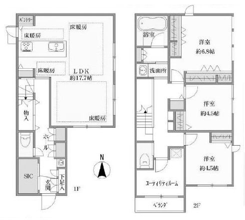 高槻市名神町　中古一戸建 間取り図