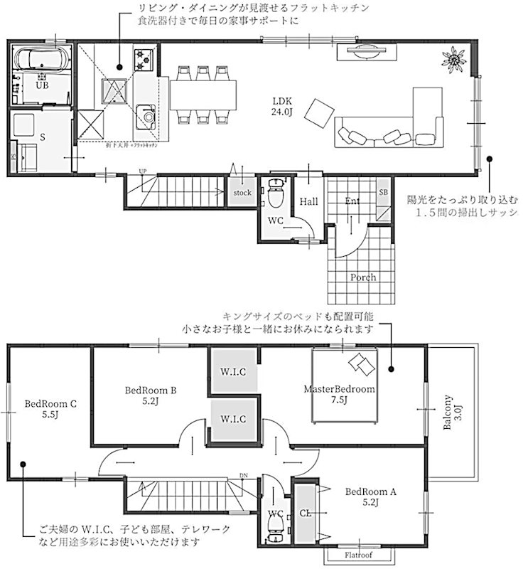 島本町広瀬1丁目 新築一戸建 間取り図