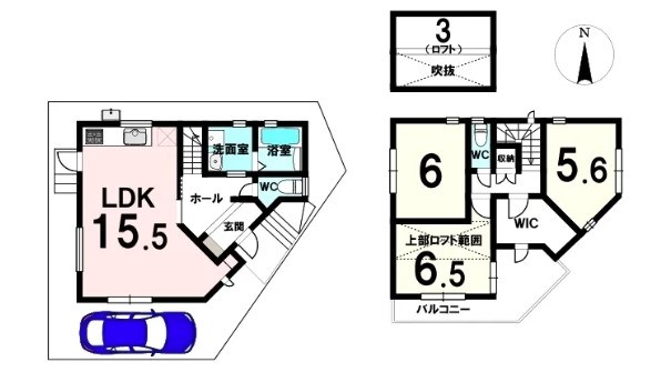 高槻市北昭和台町　新築一戸建 間取り図