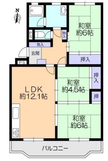 ハイム富田北棟 間取り図