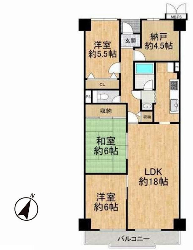 朝日プラザ千里北Ａ棟  605号室 間取り図
