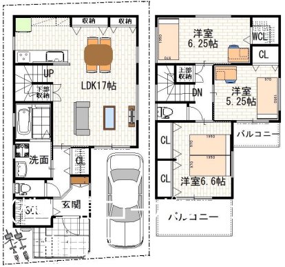 高槻市如是町　新築一戸建　C号地   間取り図