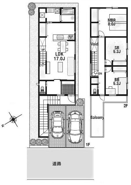 高槻市安岡寺町1丁目　新築一戸建1号地 間取り図