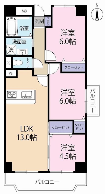 日興千里台スカイタウンD棟 間取り図