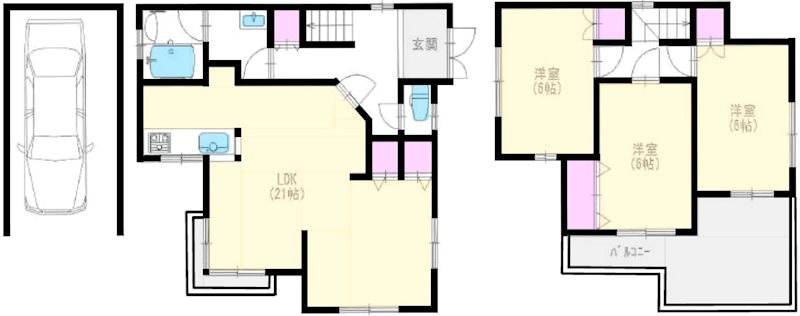 楠葉面取町一戸建 間取り図