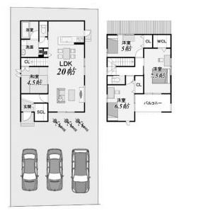 高槻市郡家本町　建築条件付売土地2号地 間取り図