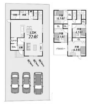 高槻市郡家本町　建築条件付売土地3号地 間取り図