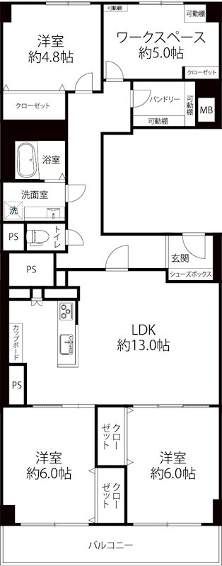 ルネ千里丘5号棟 間取り図