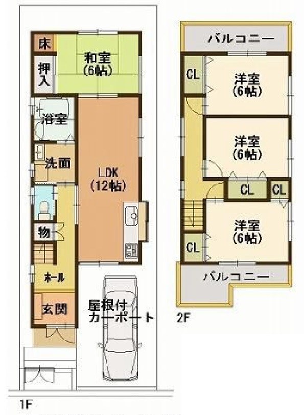 高槻市東五百住町２丁目　中古一戸建 間取り図