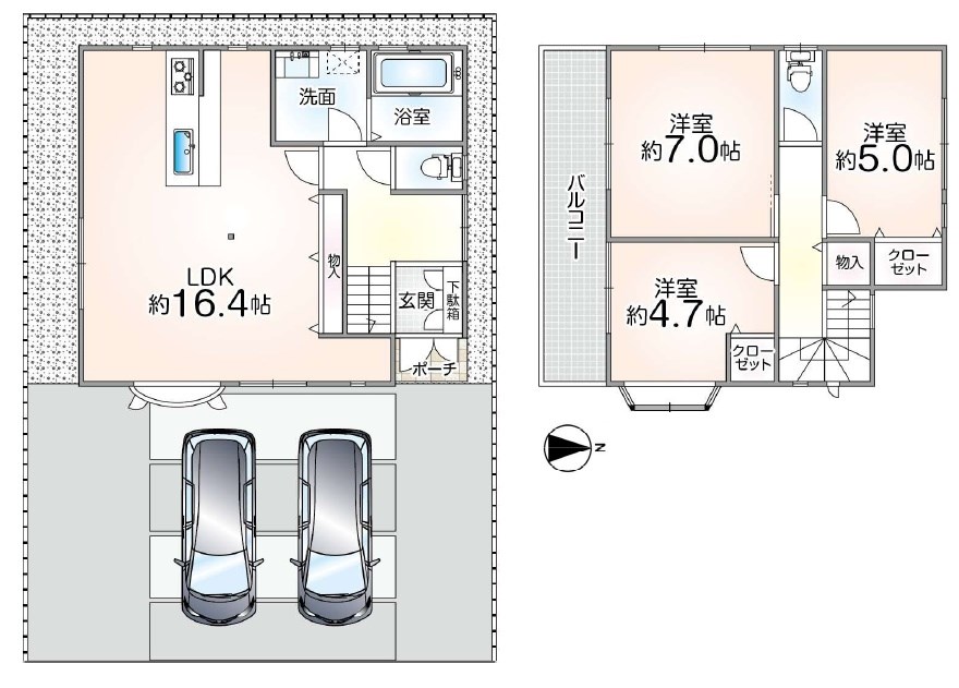 高槻市岡本町　中古一戸建 間取り図