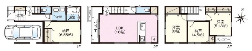 高槻市西町　新築一戸建　1号地  間取り図