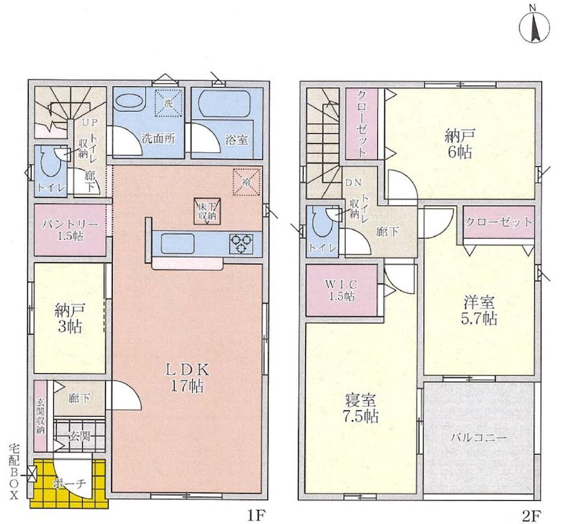 牧野阪1丁目Cradiagarden全3棟分譲地3号棟 間取り図