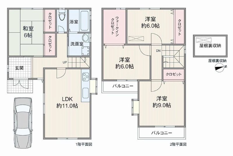 摂津市鳥飼野々1丁目　中古一戸建 間取り図