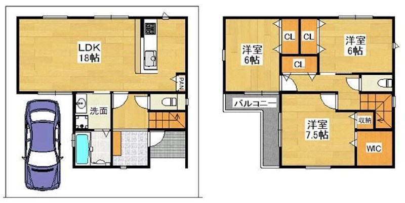 高槻市東和町 新築一戸建 間取り図