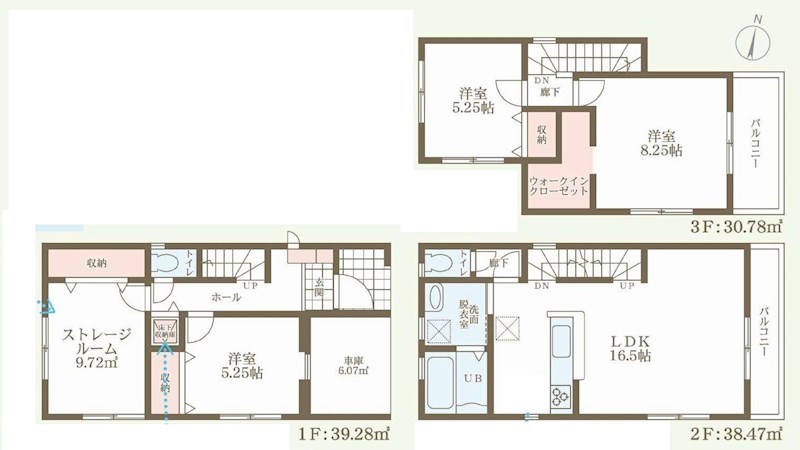 茨木市郡3丁目　新築一戸建  間取り図