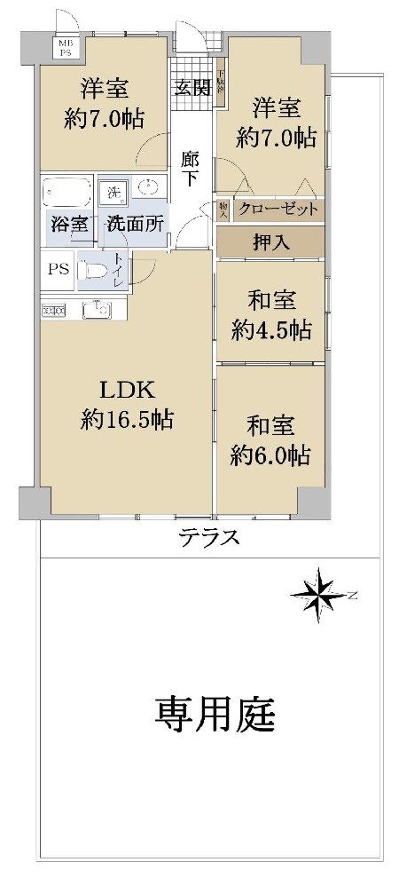 第一茨木ビューハイツ4号棟 間取り図