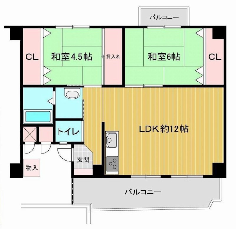 メガロコープ茨木Ⅱ  601号室 間取り図