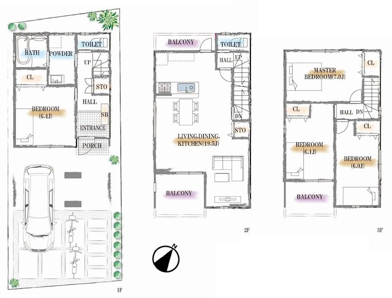 摂津市庄屋1丁目　中古一戸建 間取り図