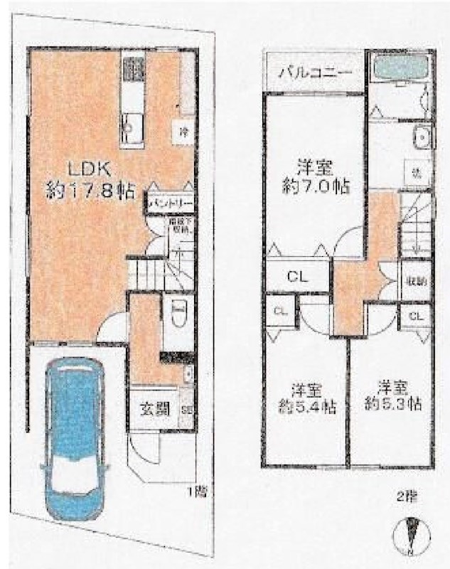 茨木市東太田3丁目　新築一戸建 間取り図