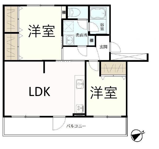 富田第二住宅65号棟 間取り図