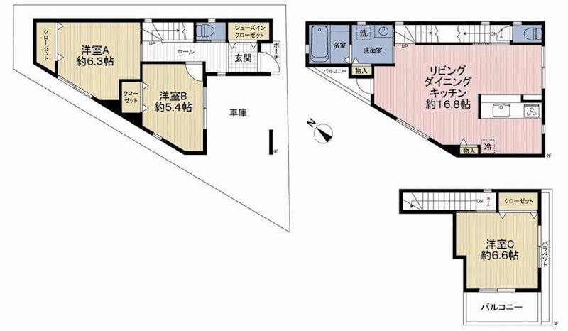 摂津市鳥飼野々1丁目　中古一戸建 間取り図