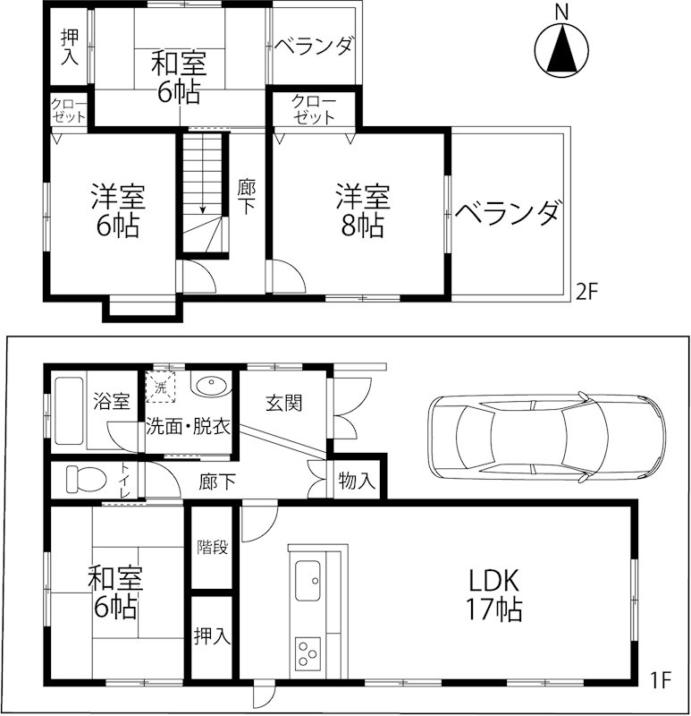 高槻市塚原3丁目　中古一戸建 間取り図