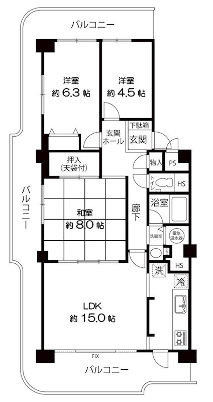 ネオコーポ茨木 間取り図