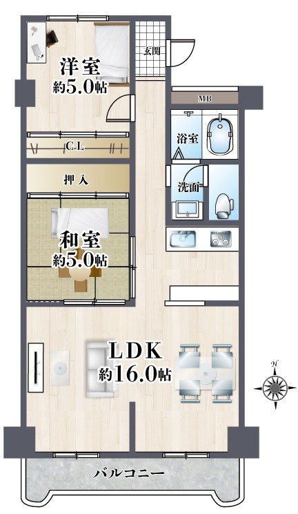 グリーンタウン茨木10番館 間取り図