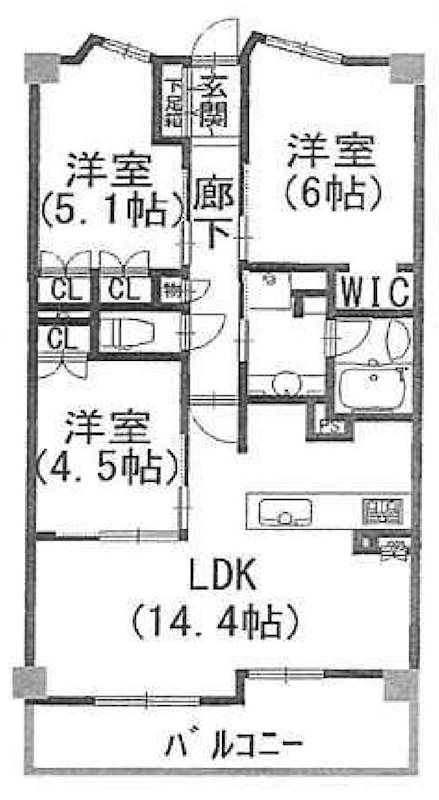 サンクレイドル高槻上牧 間取り図