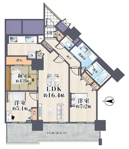 ローレルスクエア高槻A棟 間取り図