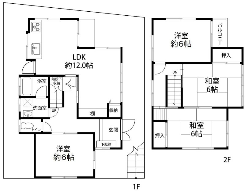 高槻市安岡寺町1丁目　中古一戸建（オーナーチェンジ） 間取り図