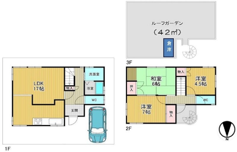 高槻市明野町　中古一戸建 間取り図