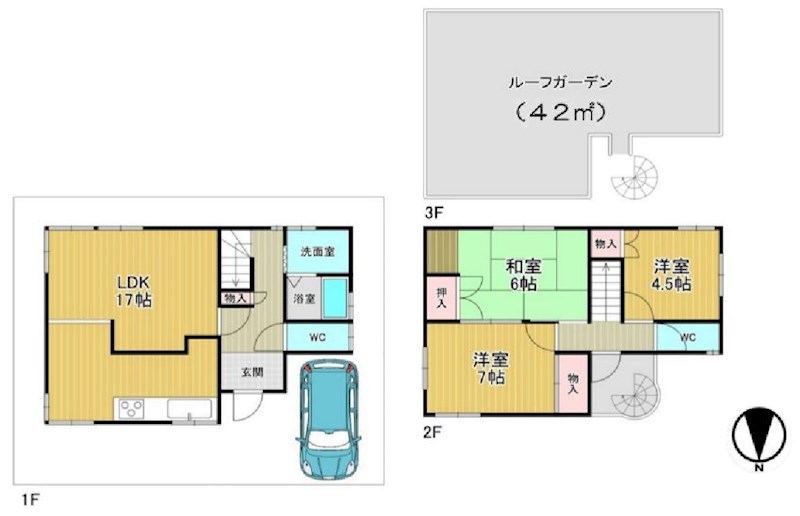高槻市明野町　中古一戸建 間取り図
