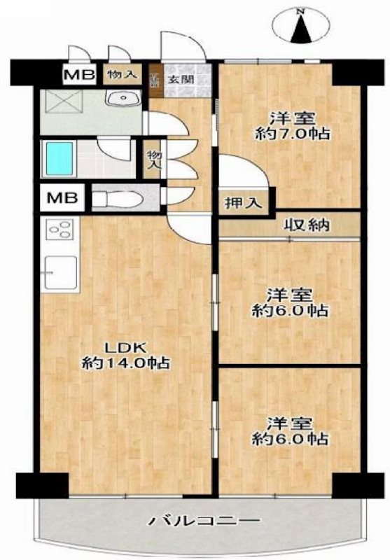 さんくれーる茨木B棟 間取り図