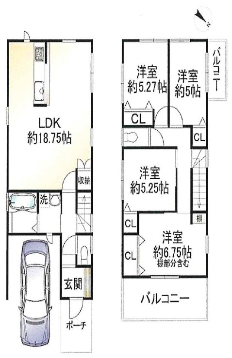 茄子作4丁目一戸建 間取り図