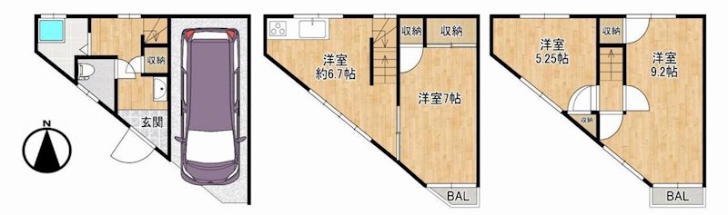 摂津市鳥飼西4丁目　中古一戸建 間取り図