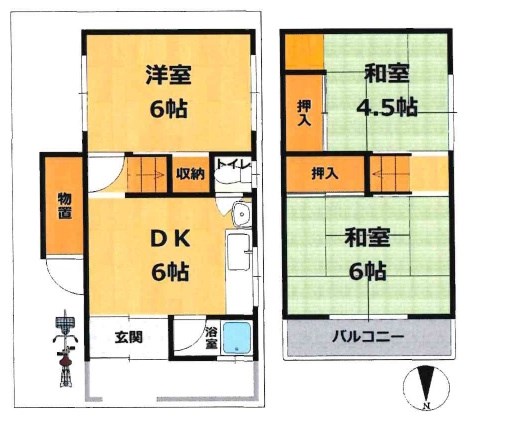 高槻市赤大路町　中古一戸建 間取り図