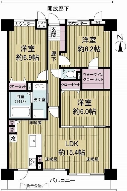 メロディーハイム南楠葉3番館 間取り図