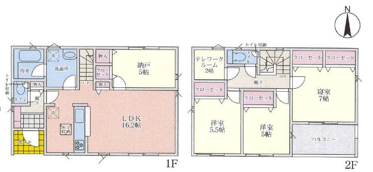 楠葉中之芝Credlegarden全4棟第1-1号棟 間取り図