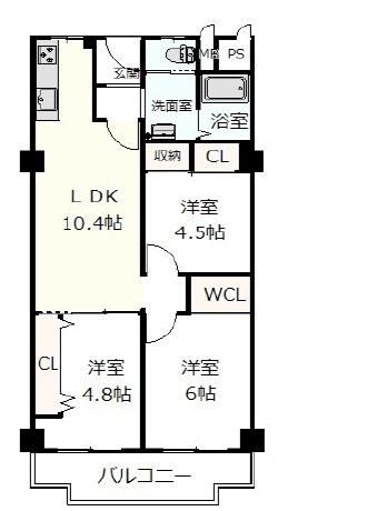 クローバーハイツ高槻総持寺 間取り図