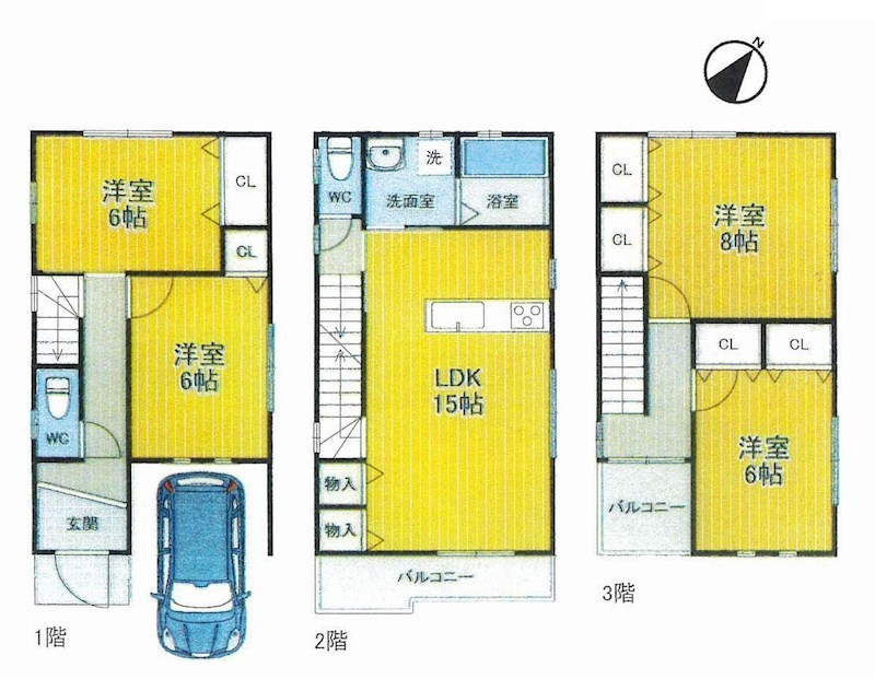 摂津市北別府町　中古一戸建  間取り図