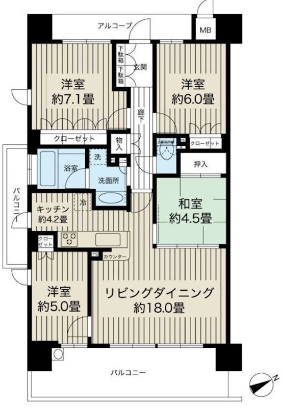 リーデンススクエア枚方くにみ坂Ｄ棟 間取り図