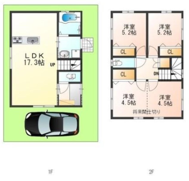 私市山手1丁目一戸建 間取り図